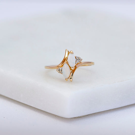 Marquise Opal Toi et Moi Ring