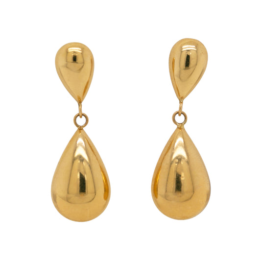 Gold Almond Drop Earrings