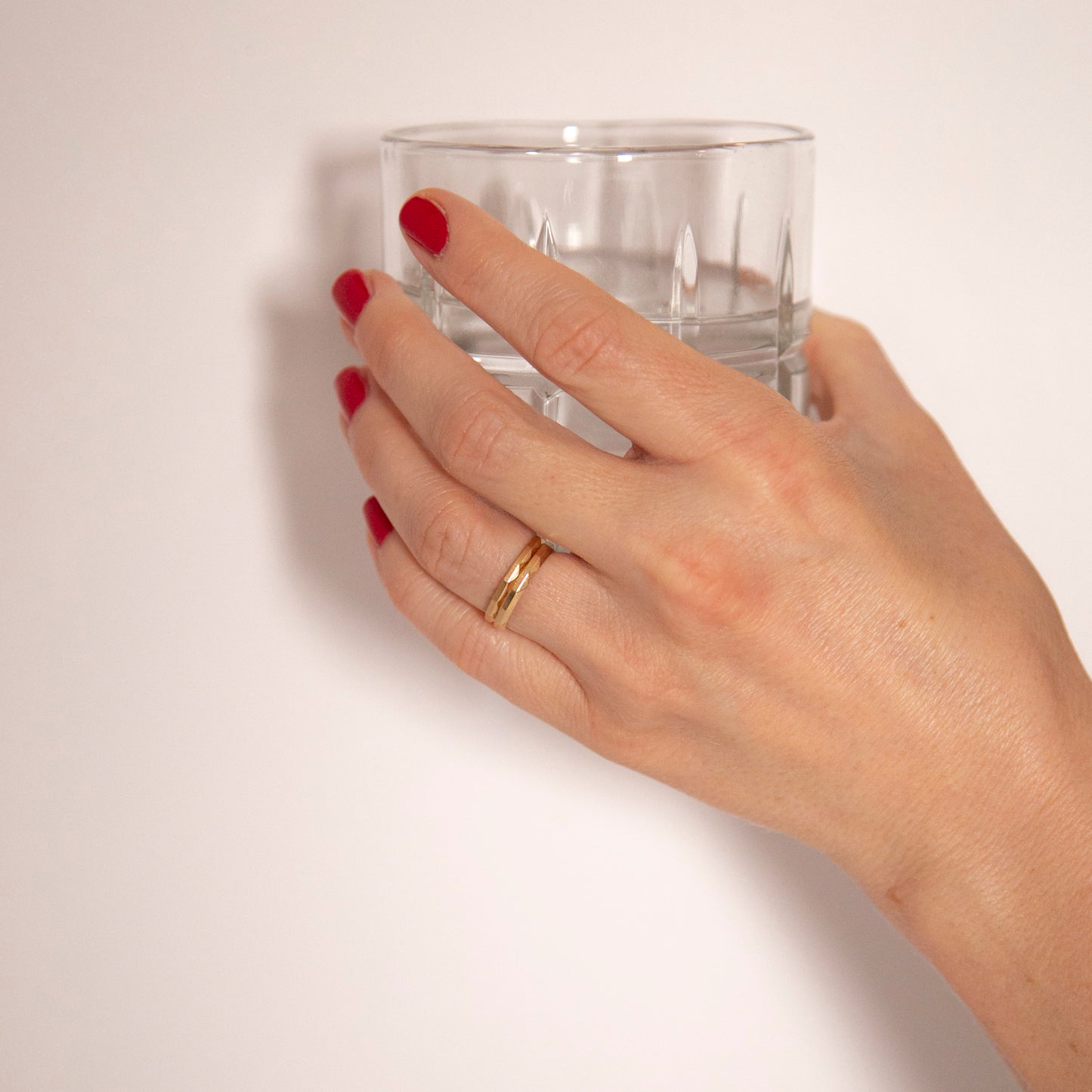 Faceted Gold Band Duet