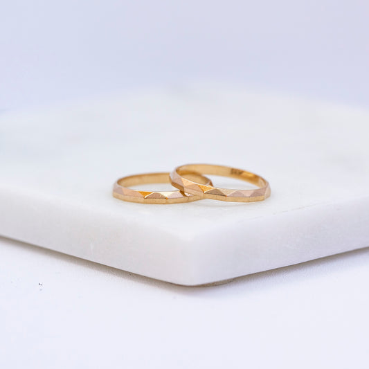 Faceted Gold Band Duet