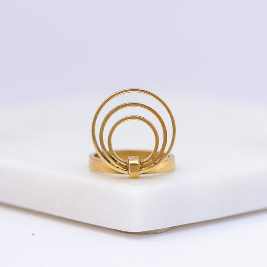 Gold Concentric Circle Ring