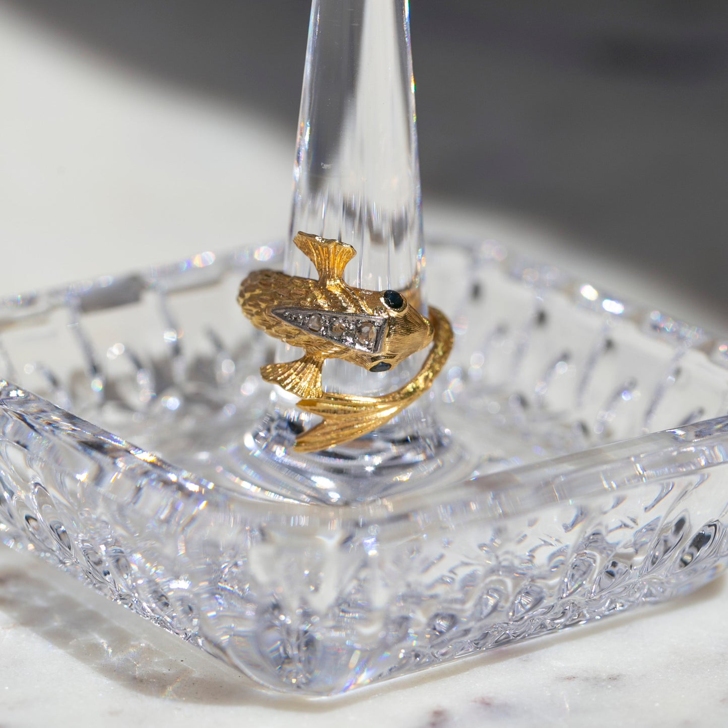 Mid-Century Sapphire & Diamond Koi Fish Ring