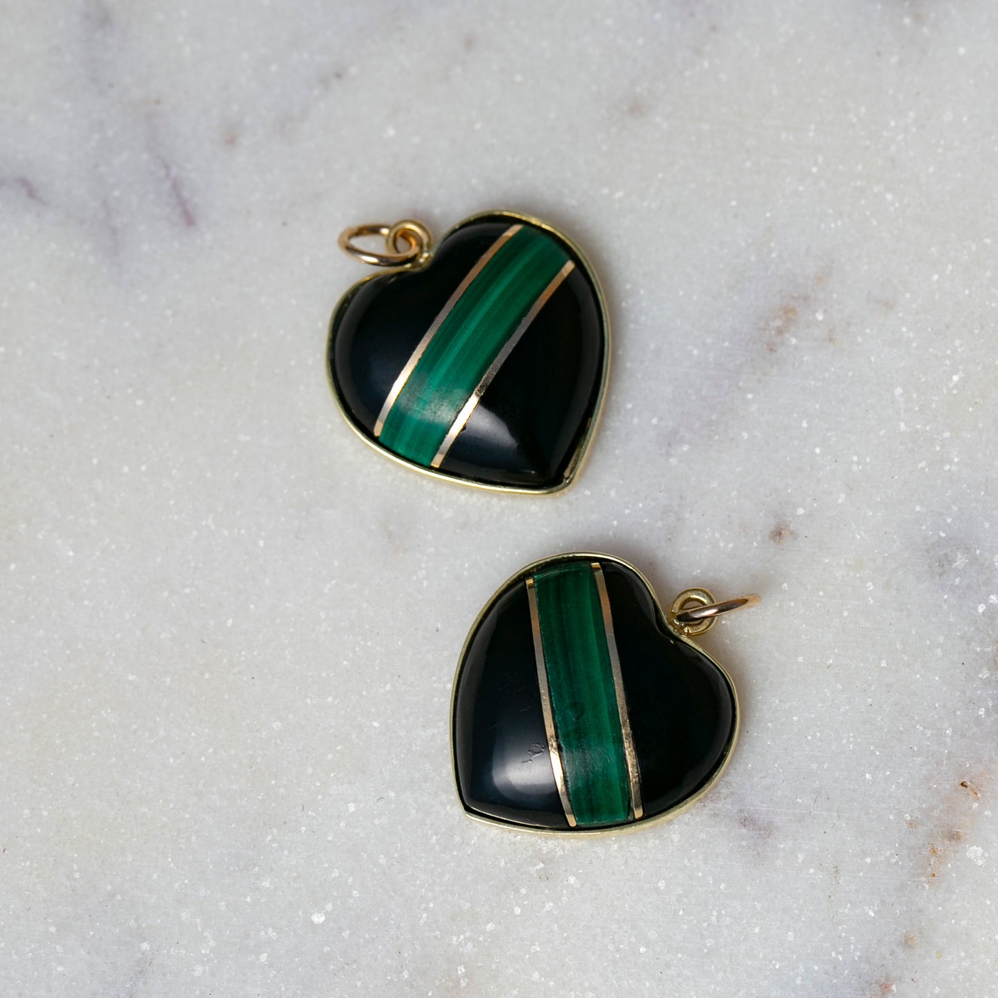 Malachite & Onyx Heart Pendant