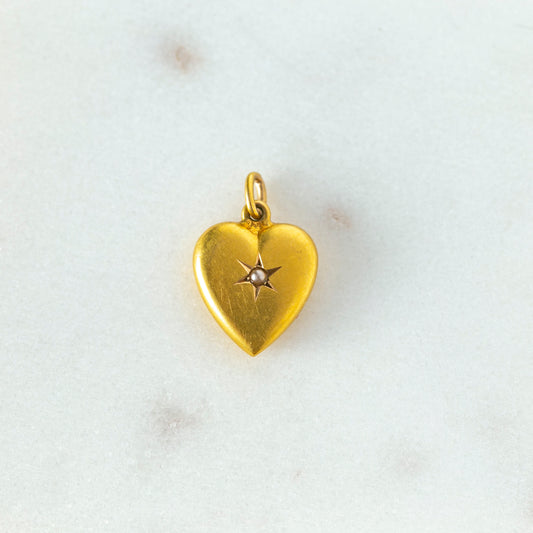 Tiny Pearl Heart Charm