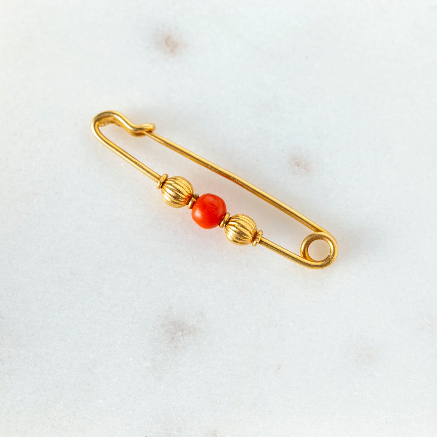 Art Deco Coral Safety Pin