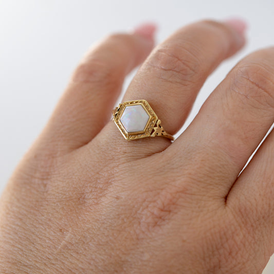 Antique Hexagonal Opal Ring