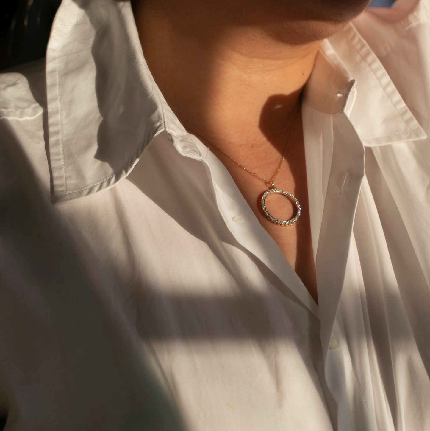 Art Deco Diamond Circle Pendant