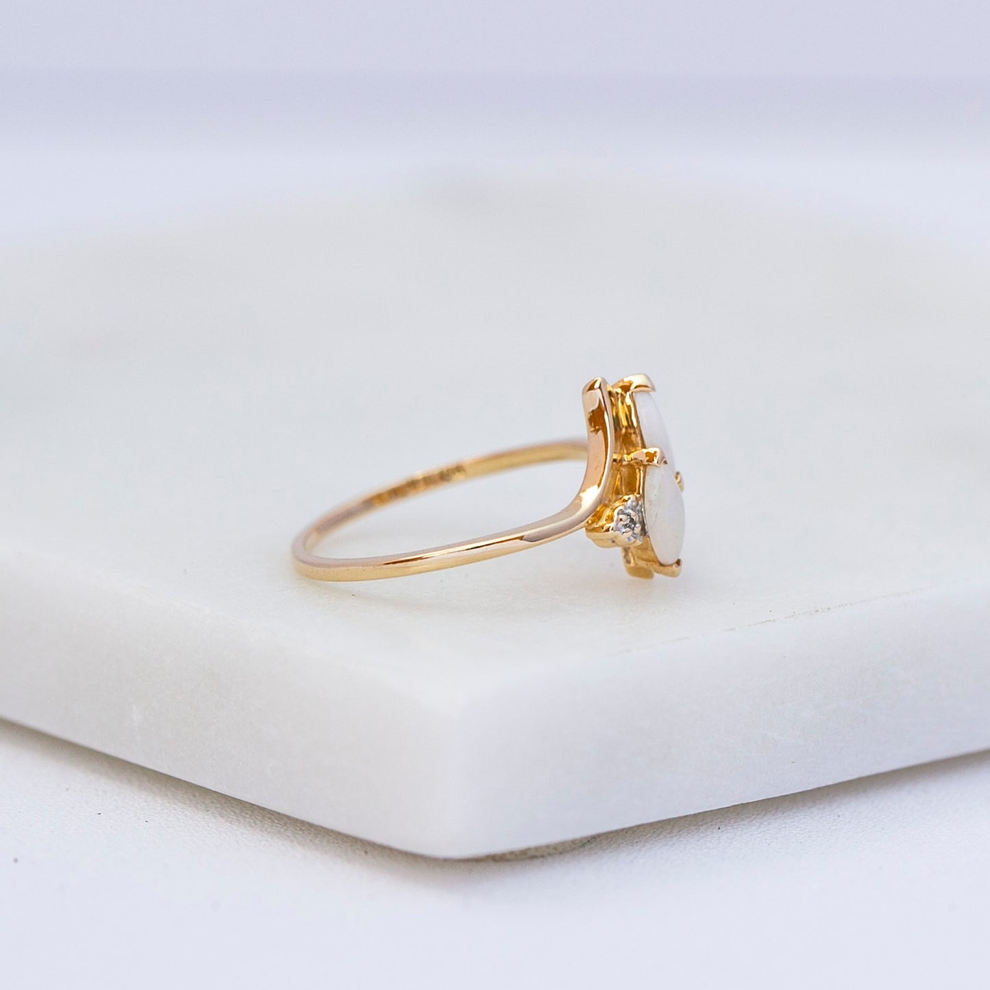 Marquise Opal Toi et Moi Ring