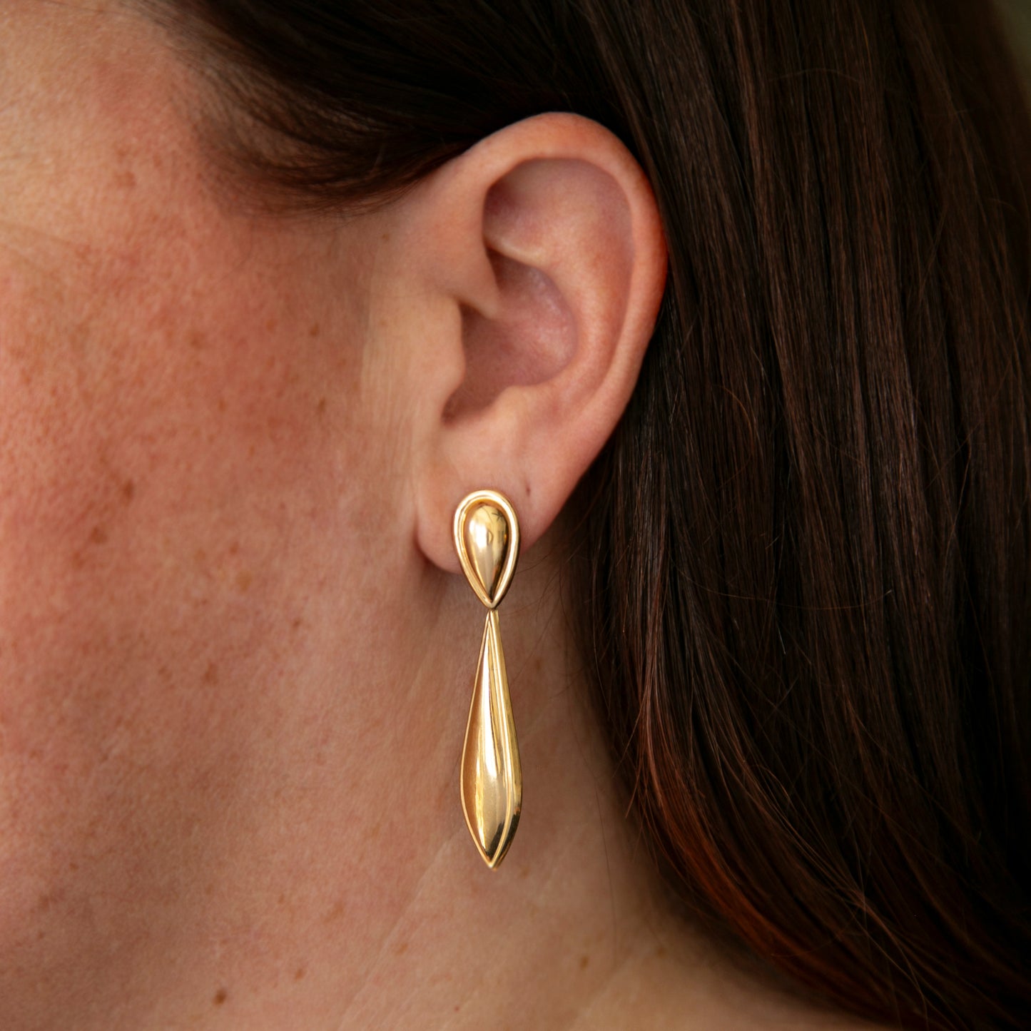 Long Gold Drop Earrings