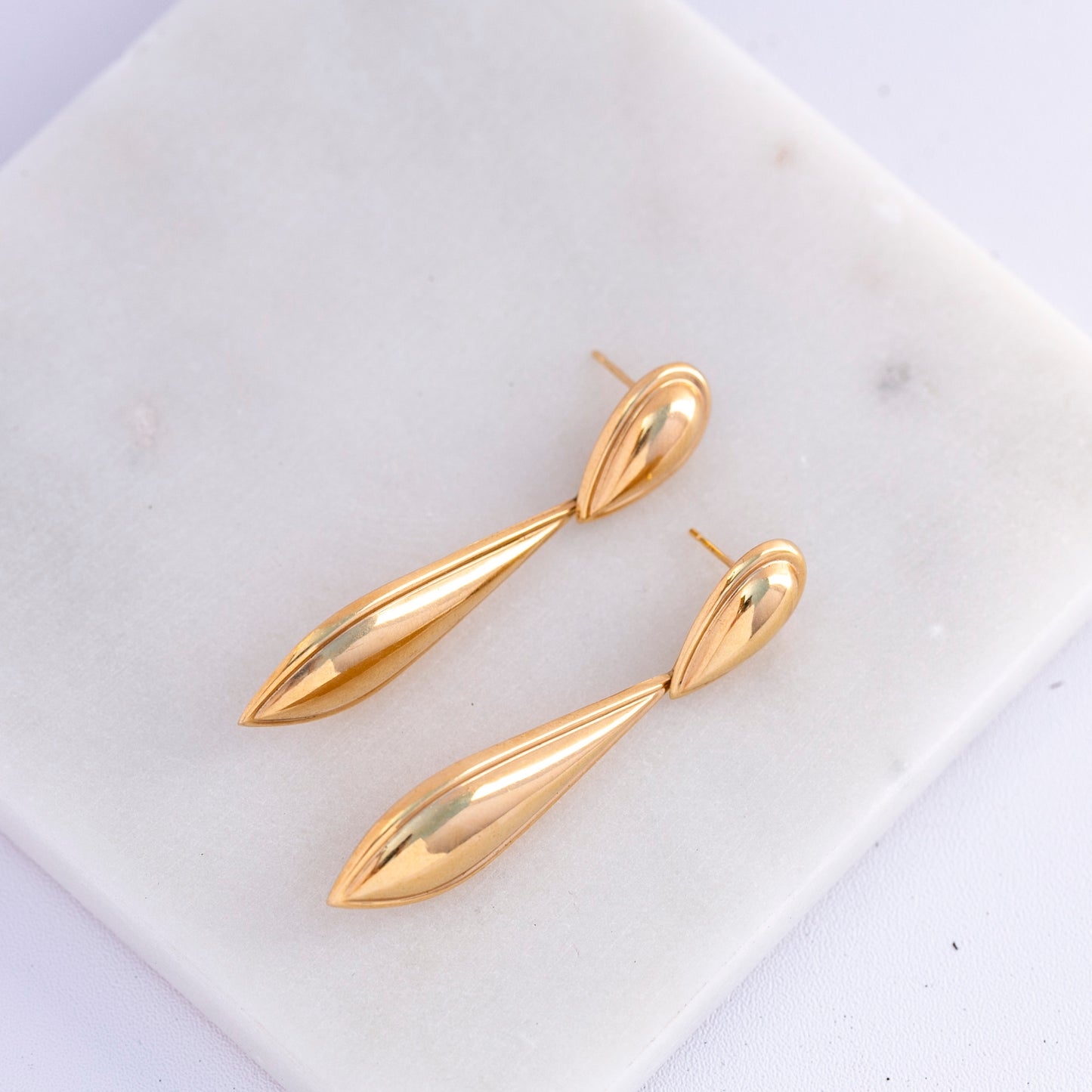 Long Gold Drop Earrings