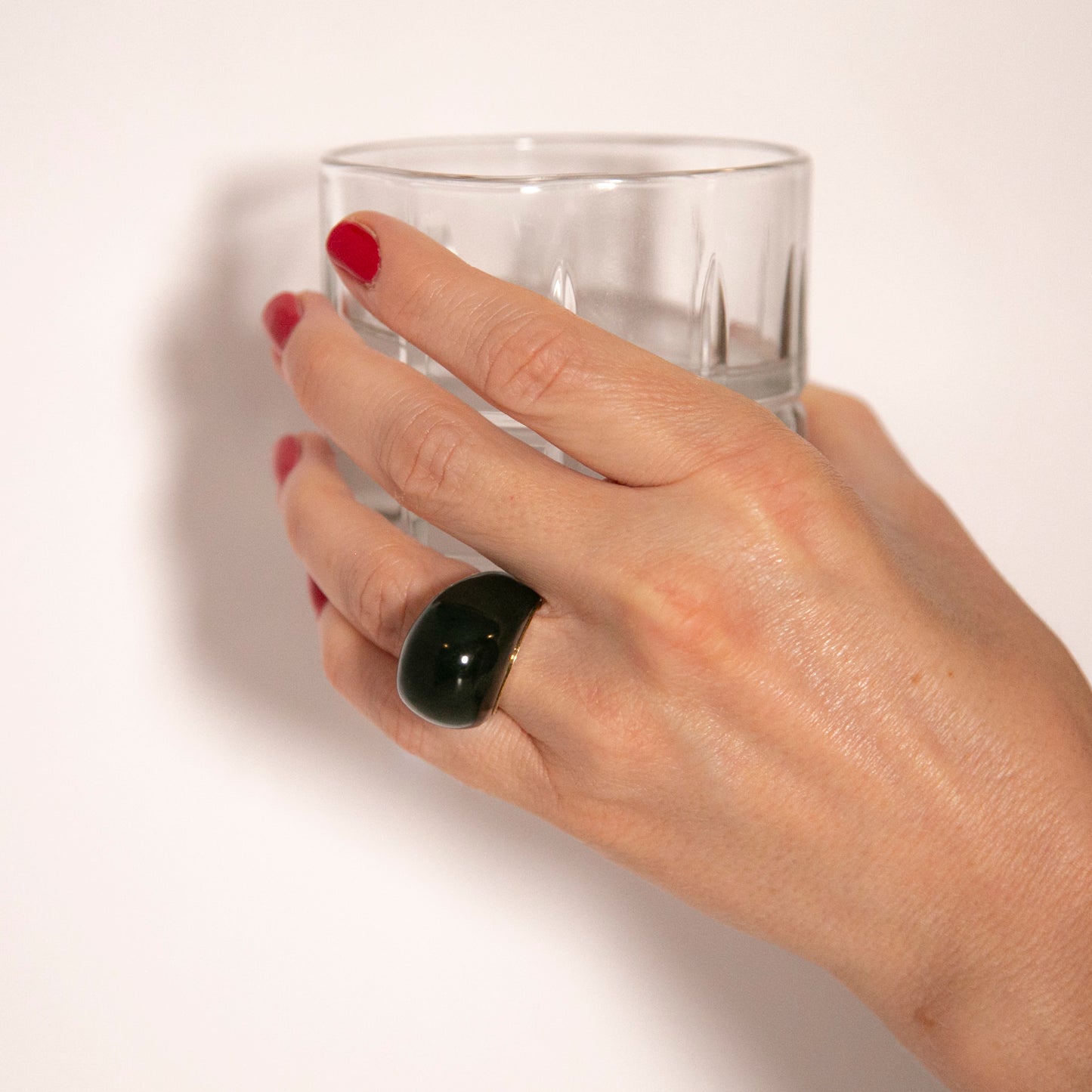 Brutalist Onyx Cocktail Ring