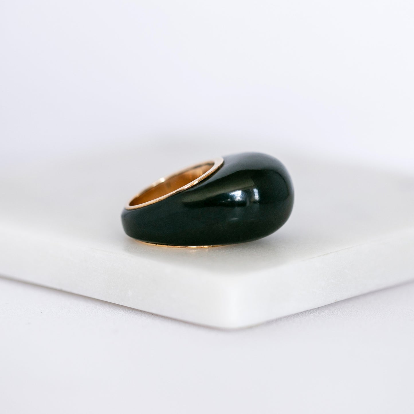 Brutalist Onyx Cocktail Ring