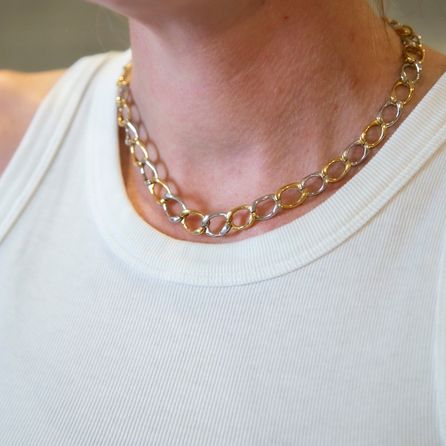 Two-Tone Cuban Link Necklace