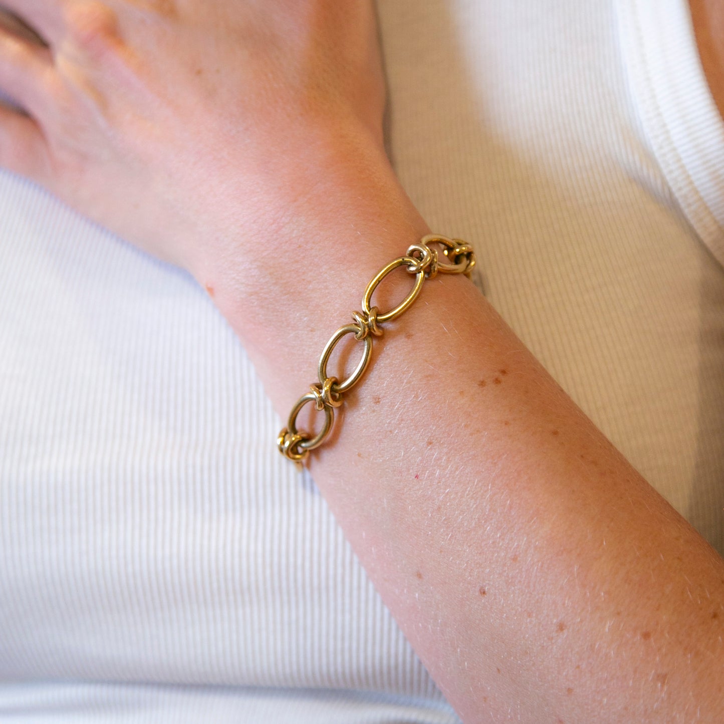 Vintage Rosy Gold Link Bracelet