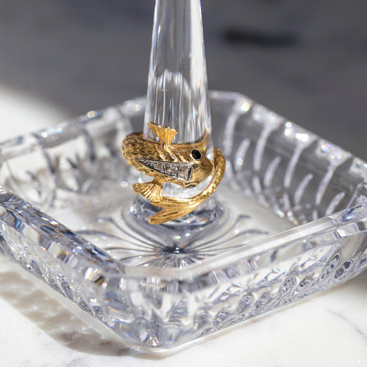 Mid-Century Sapphire & Diamond Koi Fish Ring