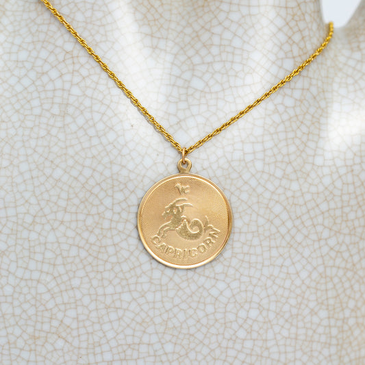 Retro Capricorn Medallion