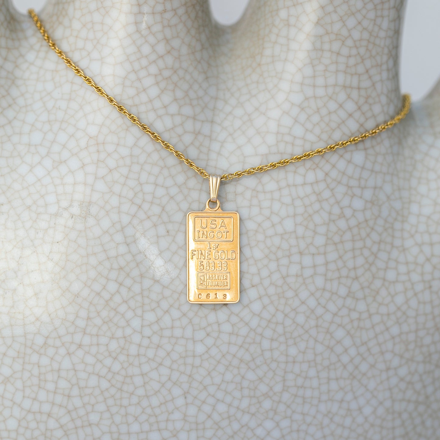 USA Gold Ingot Charm