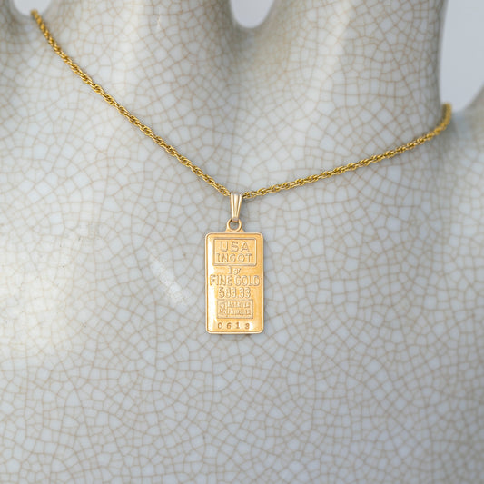 USA Gold Ingot Charm