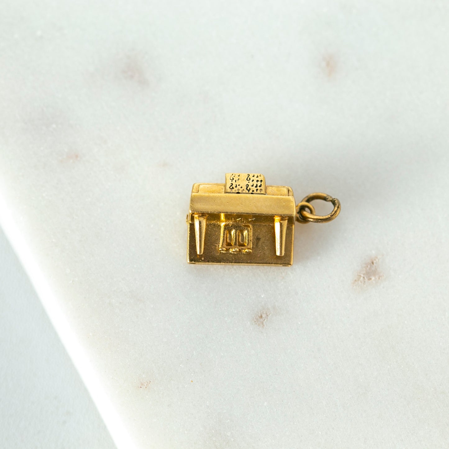 Vintage Enamel Upright Piano Charm