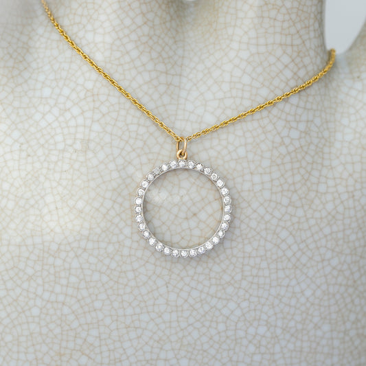 Art Deco Diamond Circle Pendant