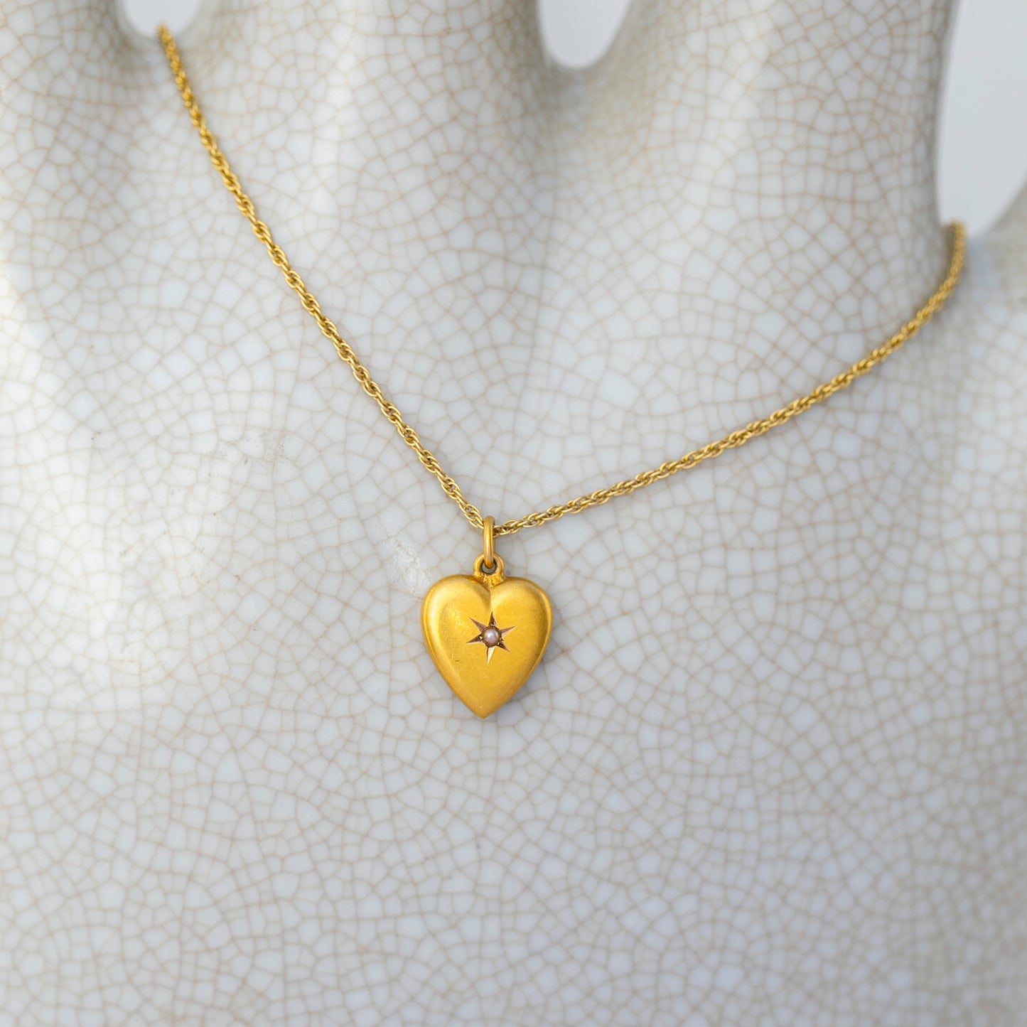 Tiny Pearl Heart Charm