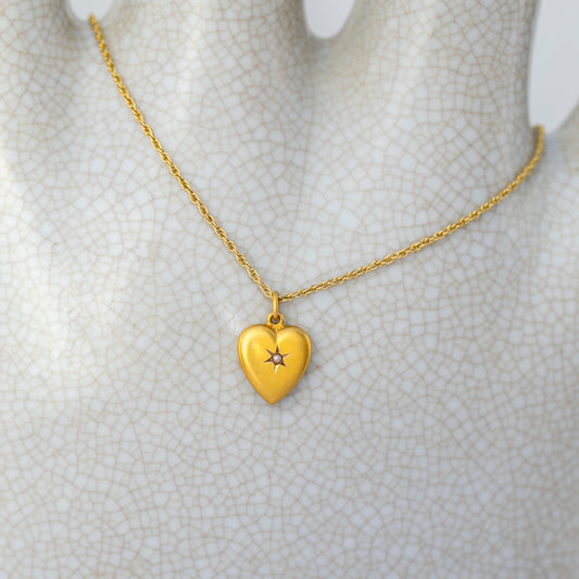 Tiny Pearl Heart Charm