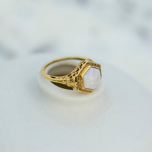 Antique Hexagonal Opal Ring