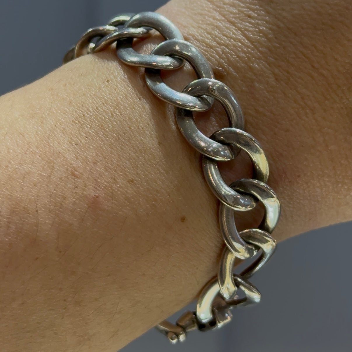 Silver Curb + Bit Bracelet