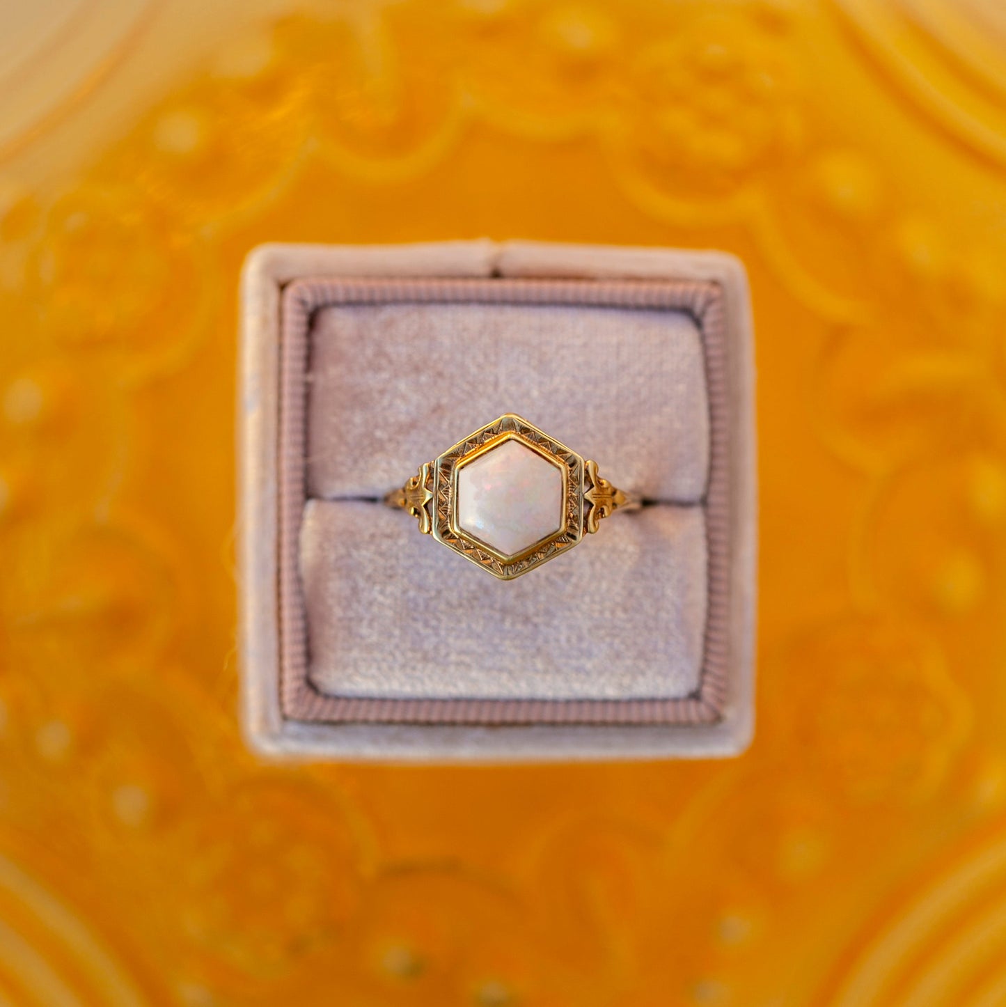 Antique Hexagonal Opal Ring