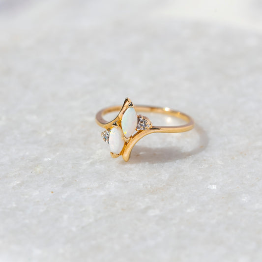 Marquise Opal Toi et Moi Ring